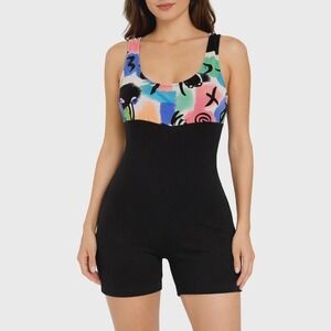 Jacques Moret Multicolor & Black Short Romper Jumpsuit